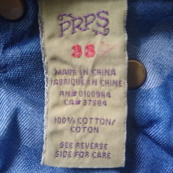 PRPS Demon Paint Splattered Distressed Button Fly 100% Cotton Jeans 33x35 - Picture 4 of 7